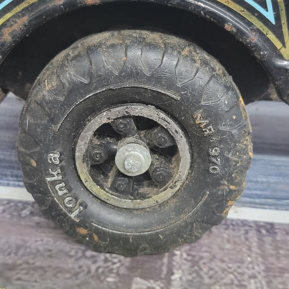 Vintage Tonka pressed steel large cabover semi parts/repair black/blue - Picture 6 of 9